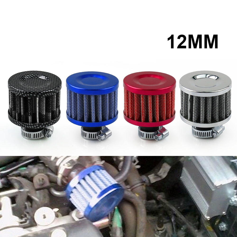 Oil Breather Filter, Universal 12mm Car Air Filter Motorcycle Oil