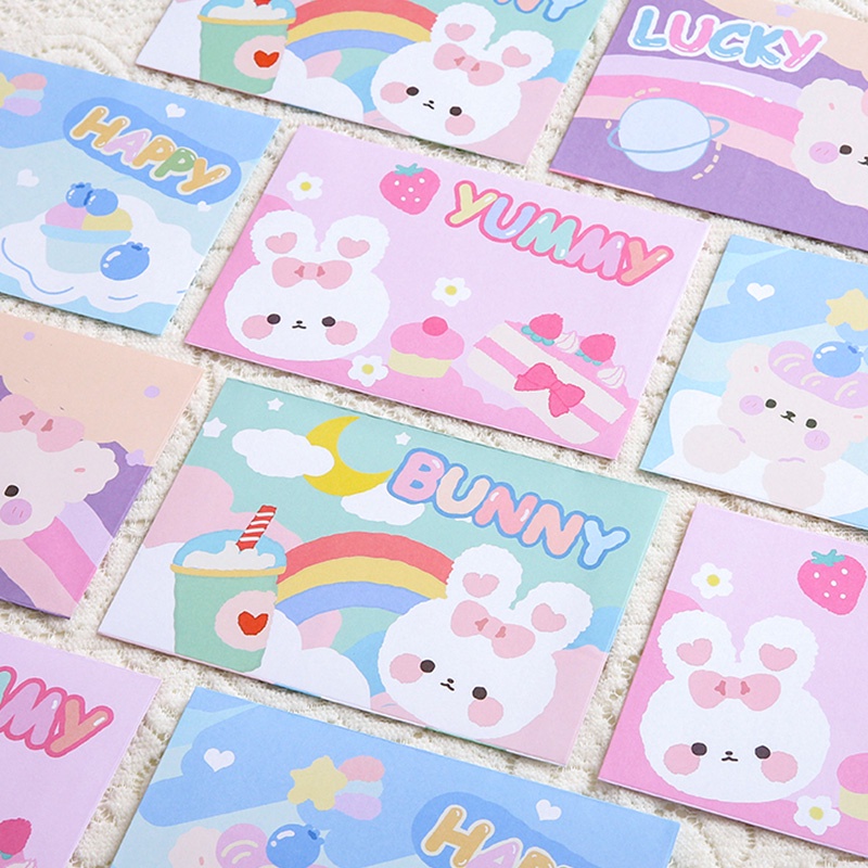 10 Pcs Cartoon Pet Series Envelope and Letter Set Wide Ruled Line Paper ...