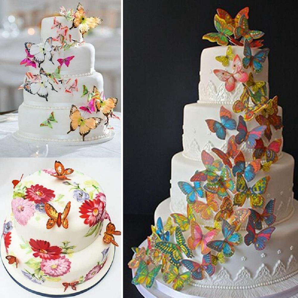 100/360pcs Mixed Butterfly Edible Glutinous Wafer Rice Paper Cake ...