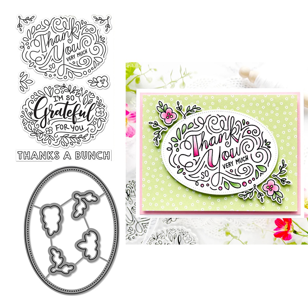 Carbon Steel Die Cuts GLOBLELAND Flowers Stamps Clear Stamp And Cutting ...