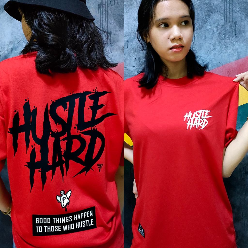 Hustle Hard Red by Print Maniac Clothing Shopee Philippines