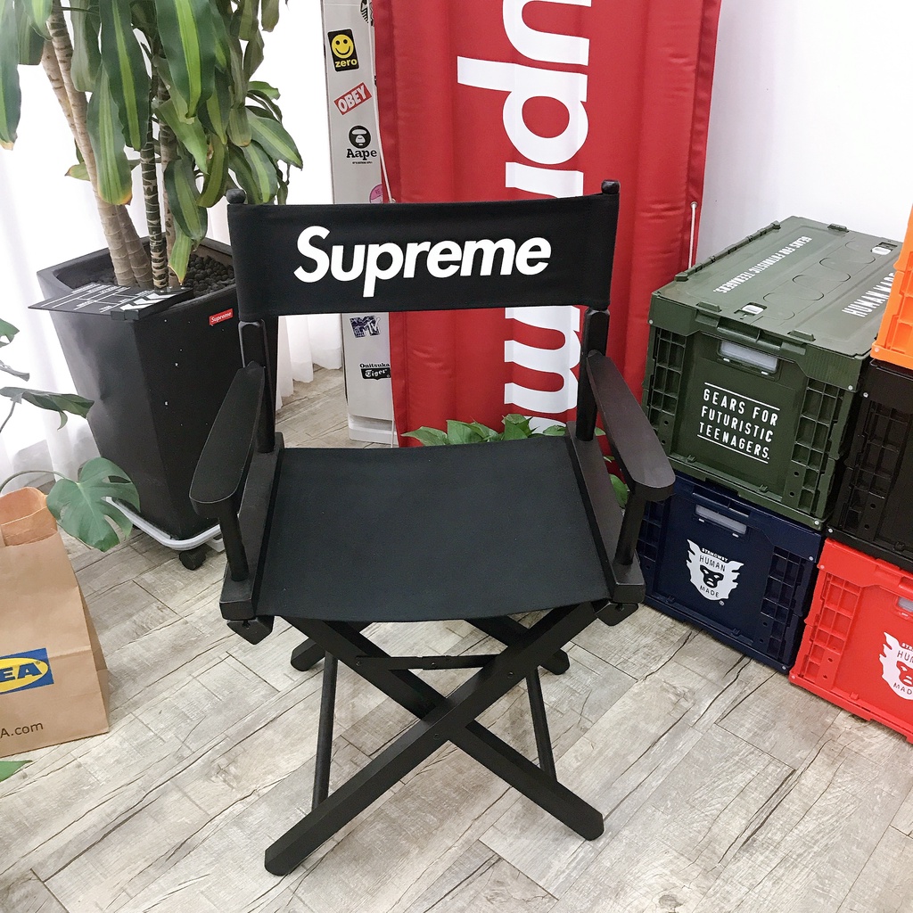 Supreme Director Chair 19ss Street Wear Folding Solid Wood Back Trendy