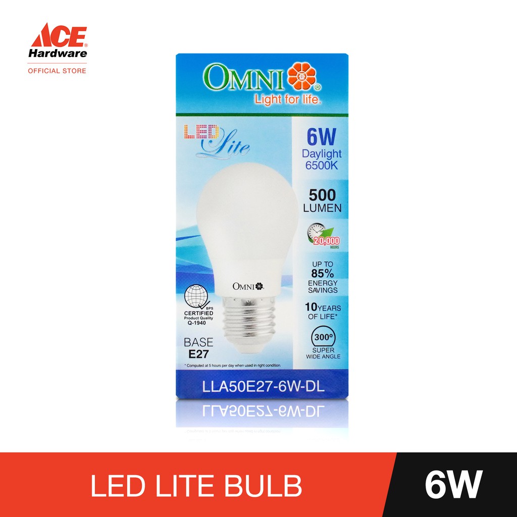 OMNI LED Lite G50 Bulb 6W Daylight E27 Base Shopee Philippines