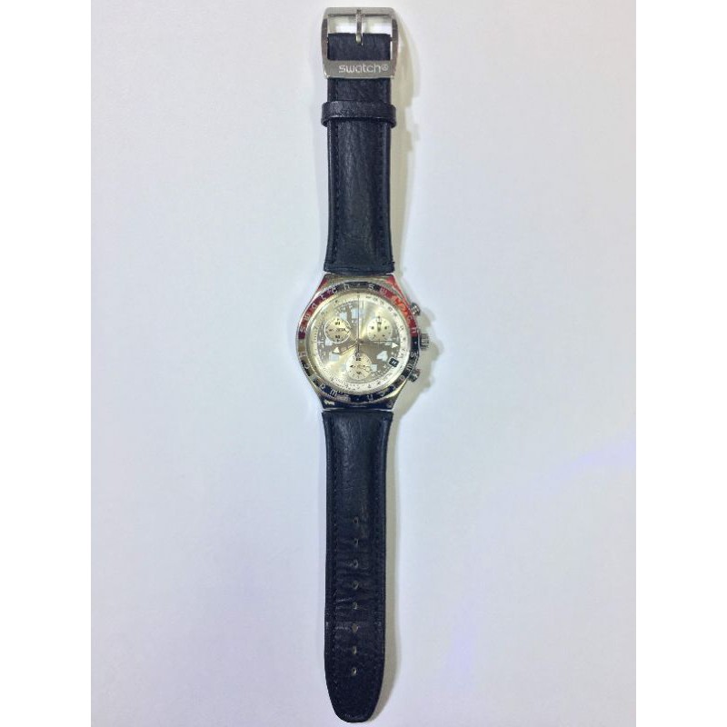 Swatch IRONY Black Genuine Leather Strap Watch Shopee Philippines