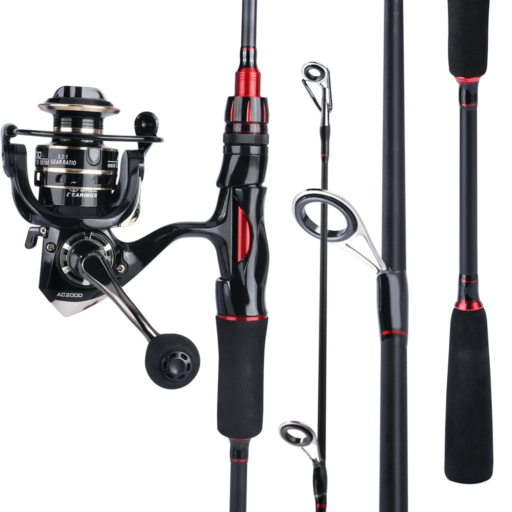 Fishing Rod Set 1.8/2.1m 2 Section Fishing Rod Carbon Fiber and