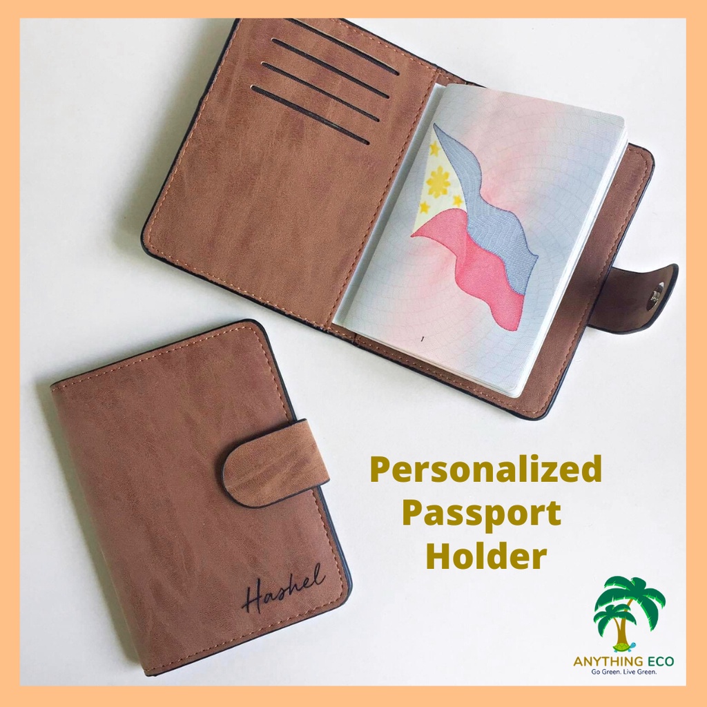 Personalized Passport Leather Holder with Card Slots (Gamosa Passport