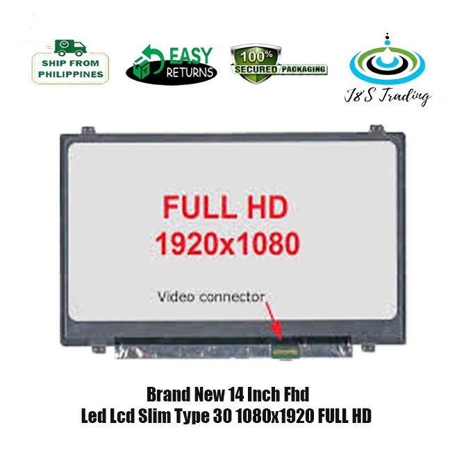 FHD Led Lcd Slim Type 30 Pin For Laptop Screen Replacement Normal Thin ...