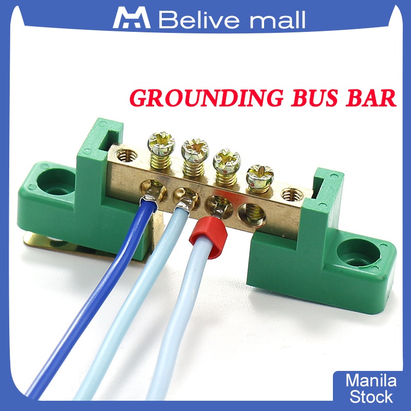 Grounding Bus Bar Brass Grounding Bar 6/8/12Ways Grounding Terminal Bar