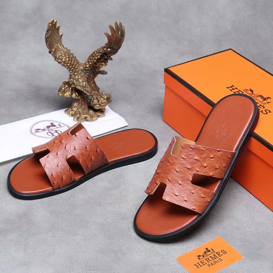 Hermes slides online tan