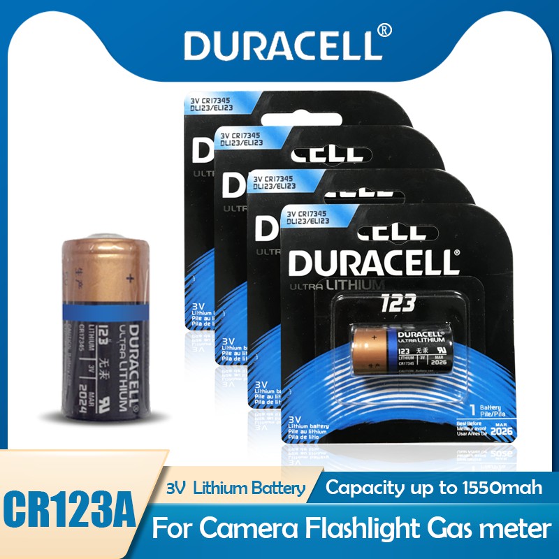4PCS Original DURACELL CR123A CR123 123A 123 CR17345 3V Lithium Battery For  Camera Doorbell Smoke Al