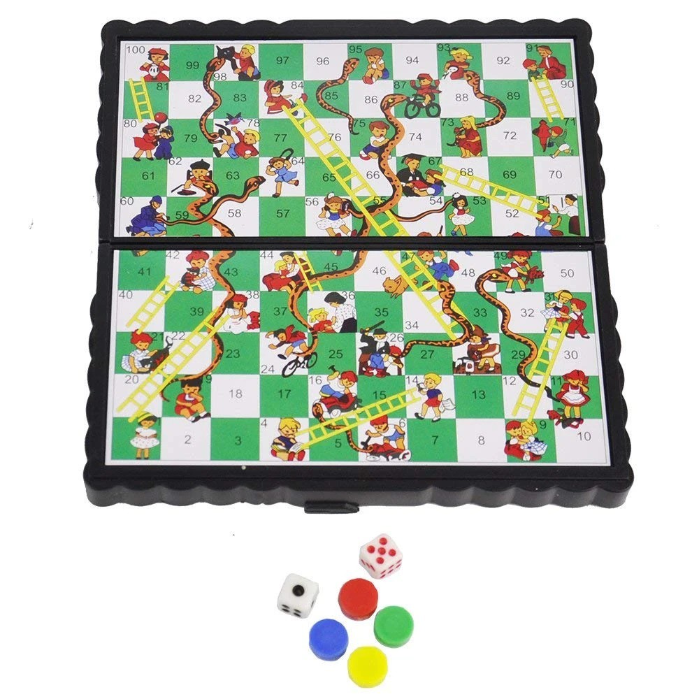 Snakes & Ladders Magnetic Game Board Mini Snakes and Ladders Toy/ FREE ...