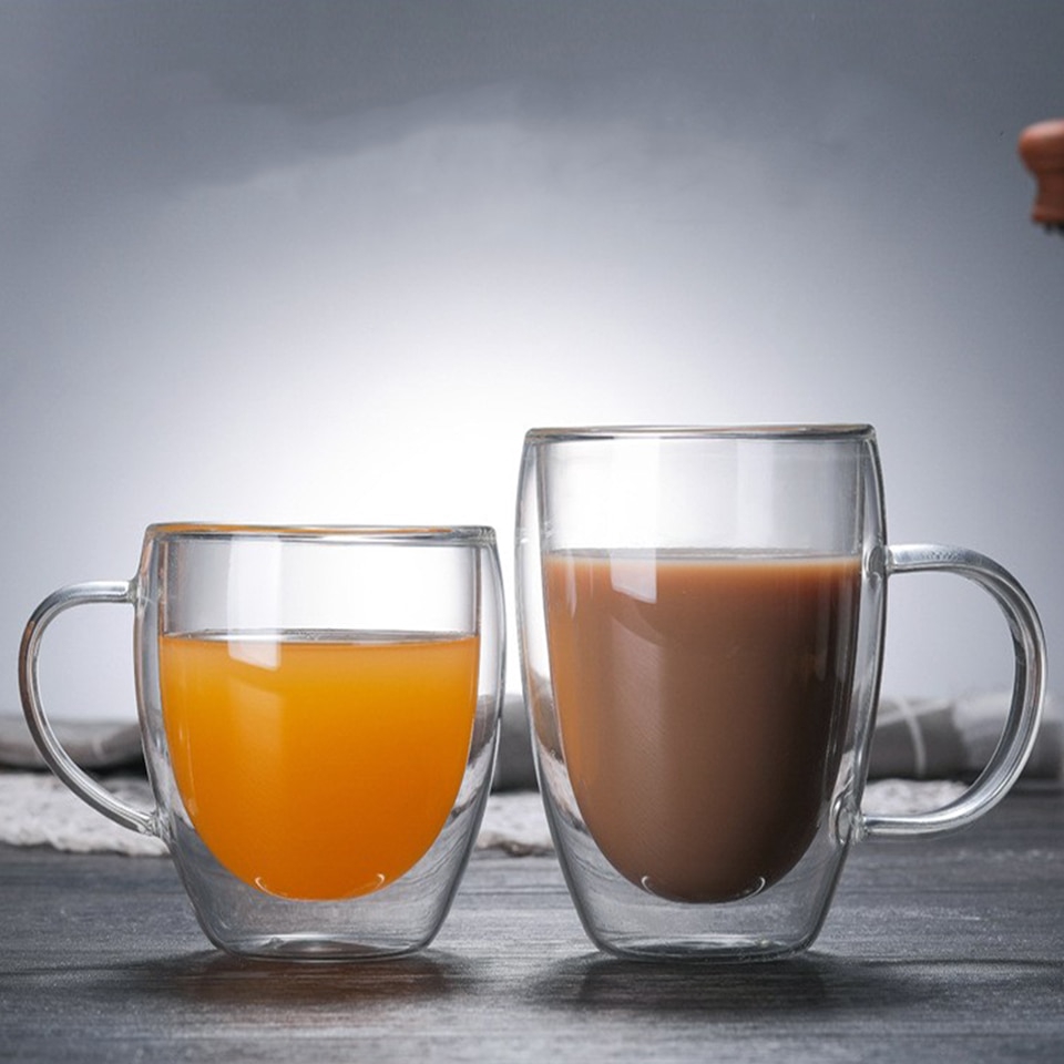 Heat Resistant Double Walls Glass Coffee Cups Double Layers Coffee Mug