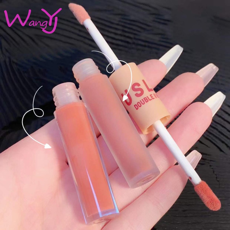 Uslike Double Headed Lip Glaze Lip Mud Matte Lip Gloss Water Light Lip Toot Mouth Lipstick 6154