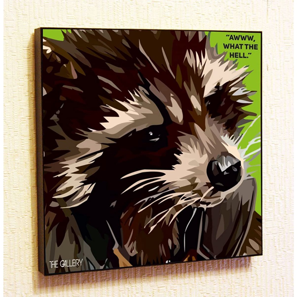 Rocket Raccoon Poster and print POP ART Painting on Canvas Motivational ...