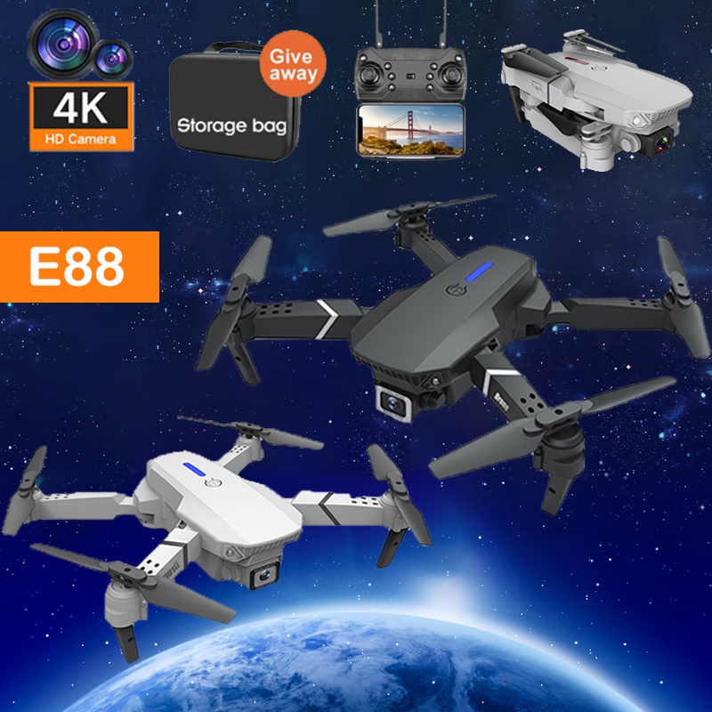 NEW E88 Mini Drone 4K HD Camera With Wifi FPV Portable Foldable Remote ...