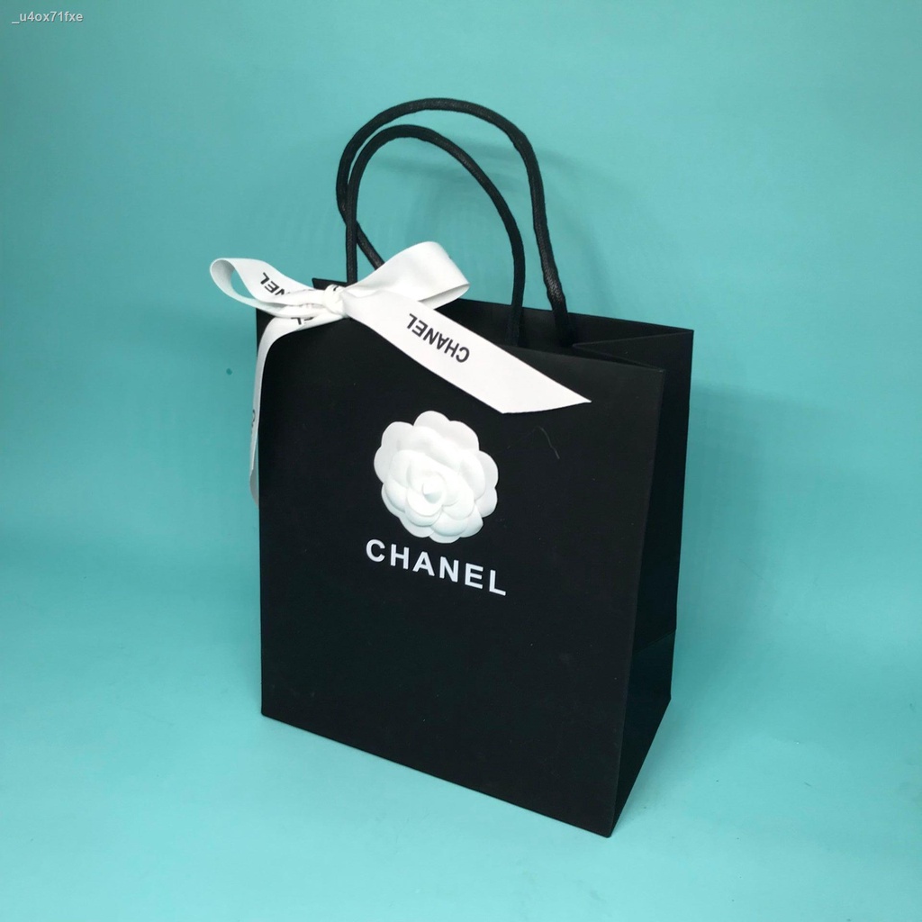 Lip gloss℡☁Chanel CHANEL paper bag lipstick perfume packaging bag clothes  scarf gift bag tote bag gi