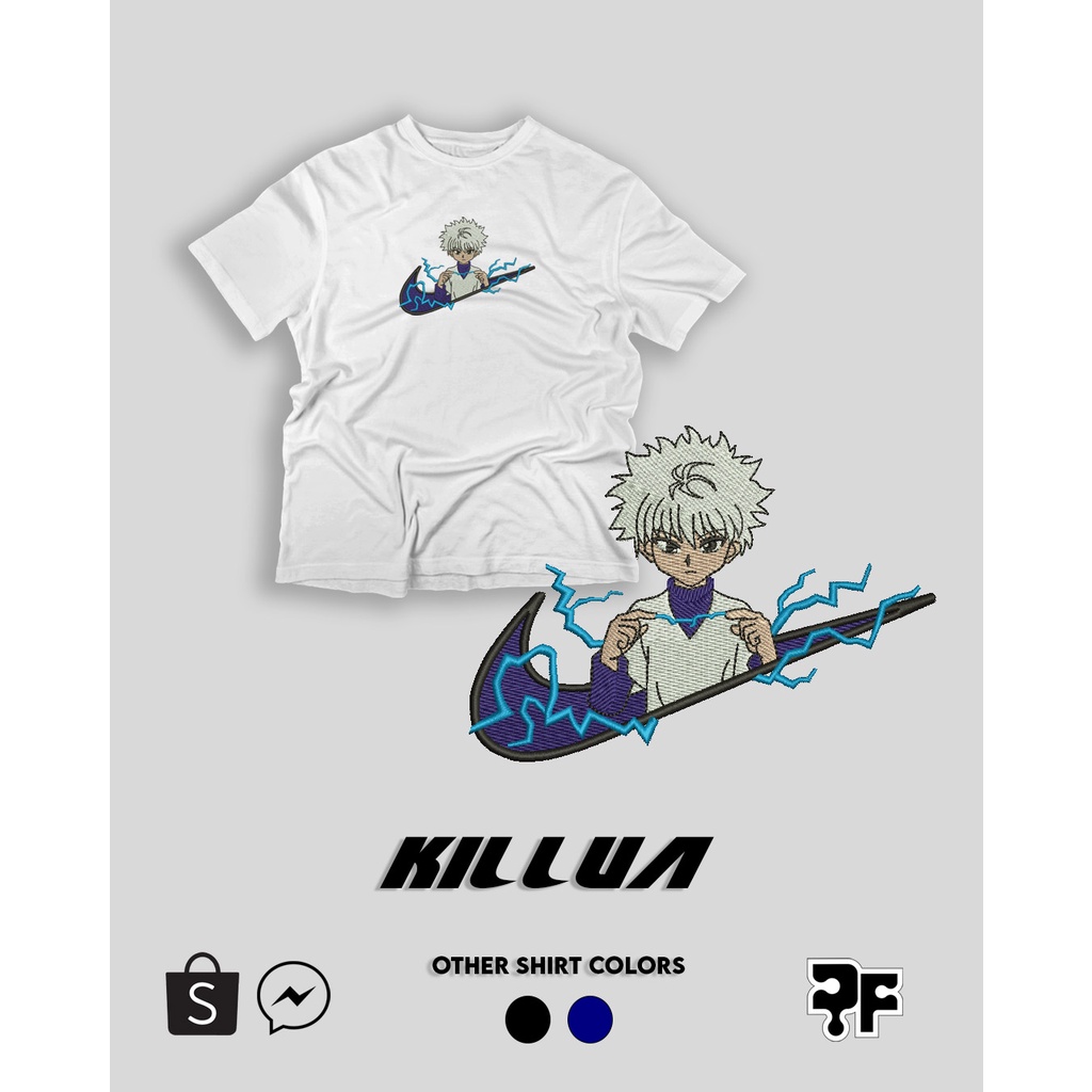 Hunter x Hunter Killua Anime Embroidered Unisex Embroidered Embroidery Anime  Shirt