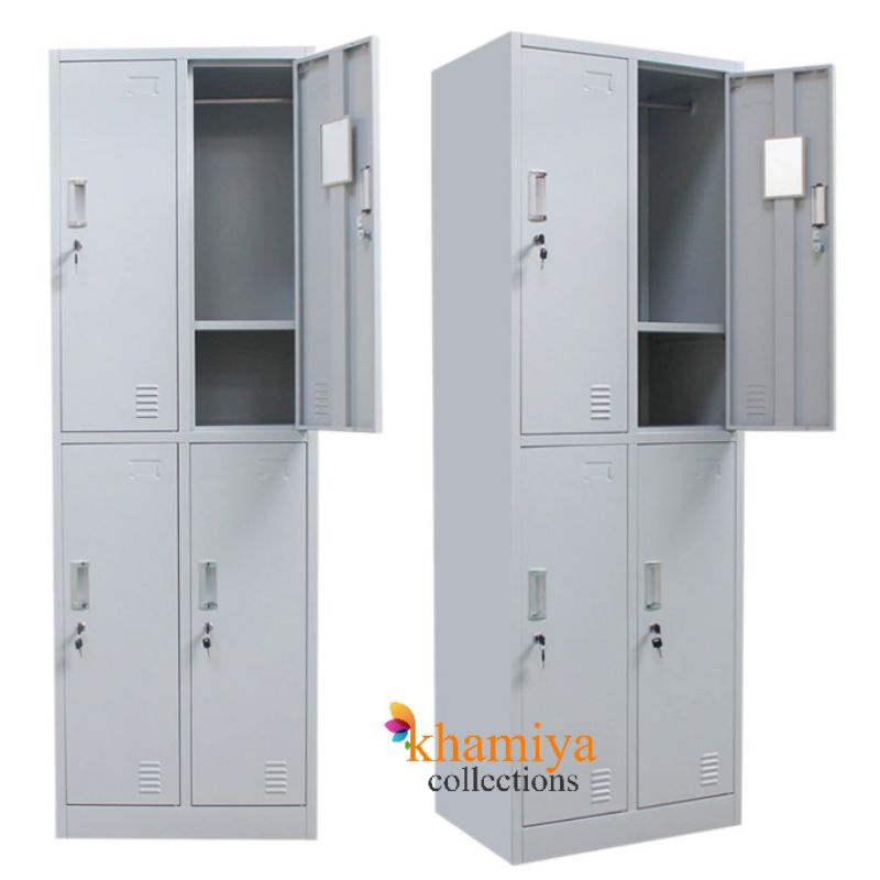 4 DOOR Steel Locker Key / Padlock GRAY COLOR, School Locker, Gym Locker