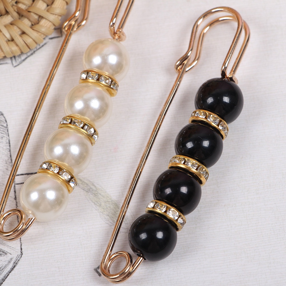 Pearl Brooch Tightening Waistband Pin Opening Bottom Metal Pearl Cute Brooch Pin Jewelry 