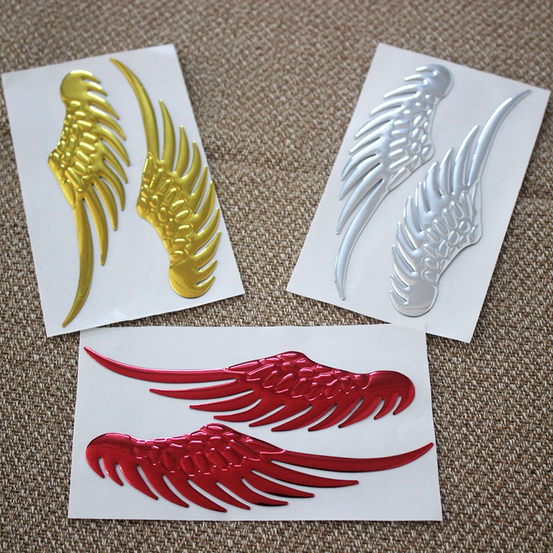 1pair Pvc Soft Rubber Big Wings Car Stickers Car Personalized 3d Stereo ...