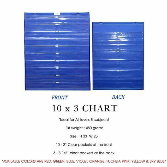10x3 POCKET CHART BY CHARTS UNLIMITED | Shopee Philippines