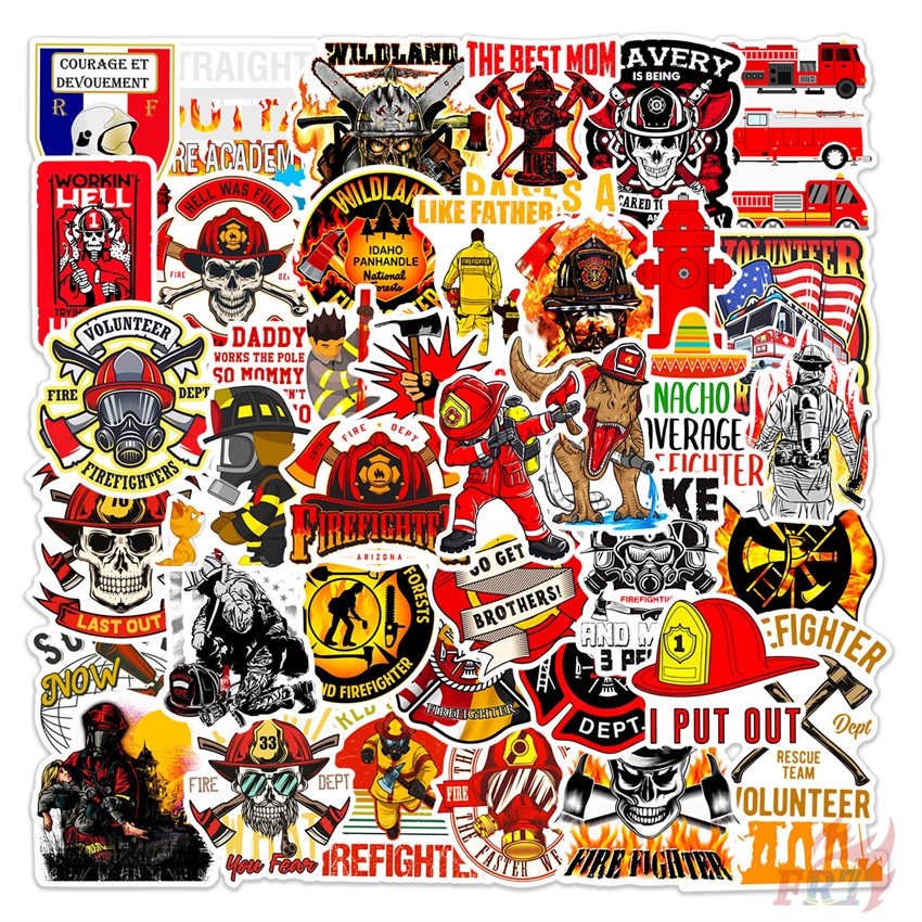 Firefighter Series 03 Fireman Stickers 50Pcs/Set DIY Fashion Waterproof ...