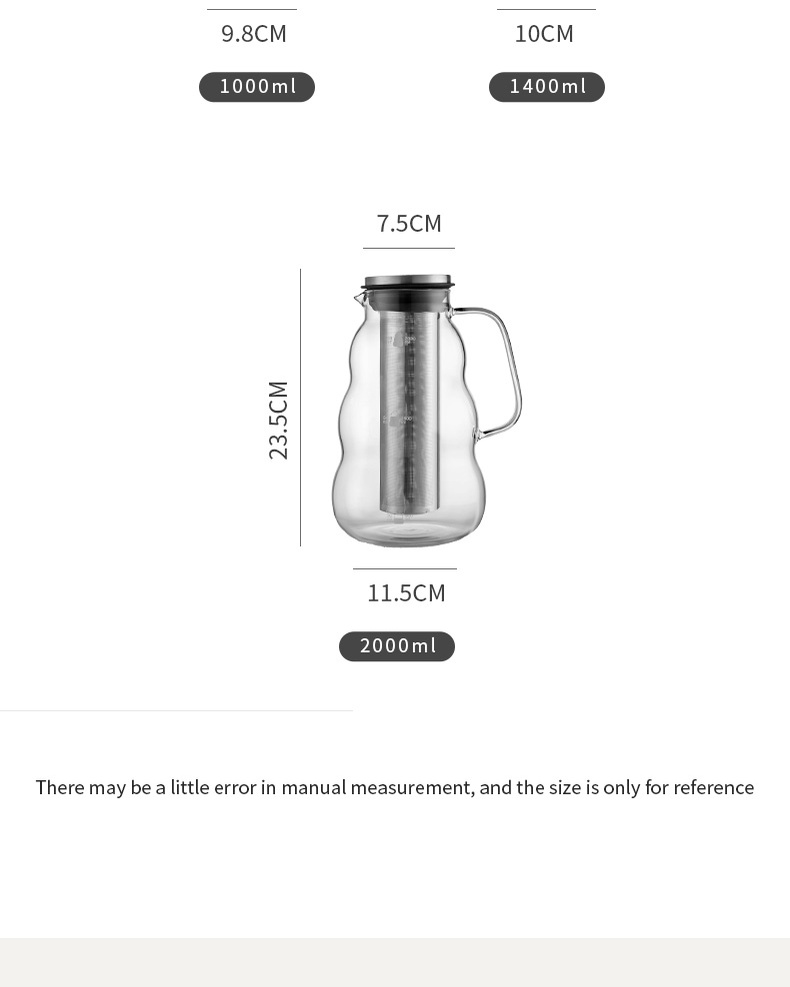 BINCOO Cold Extraction Pot with Filter Ice Drop Brewing Kettle Glass ...