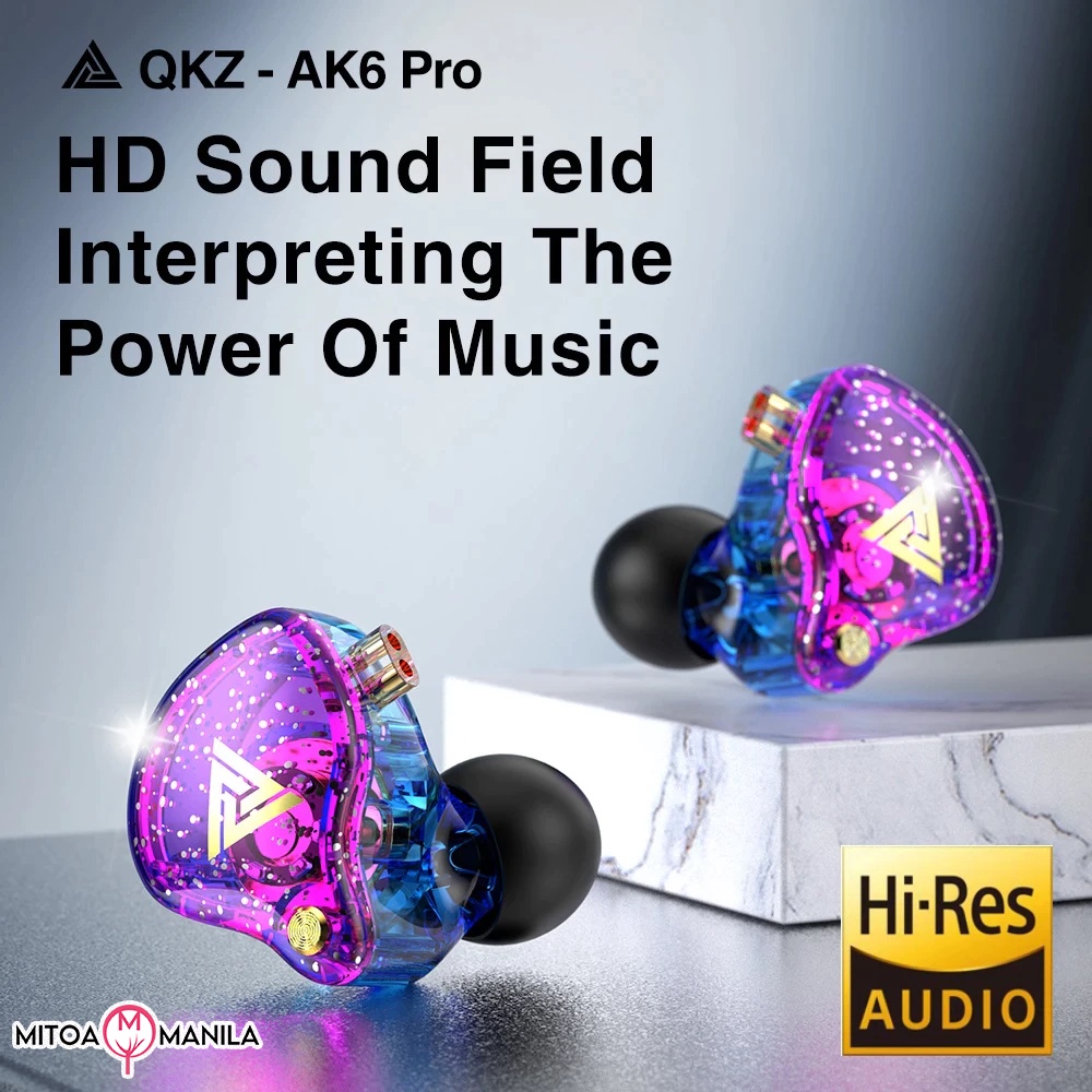 QKZ AK6 Pro Dynamic 1DD Earphones HIFI Bass Earbuds InEar Monitor