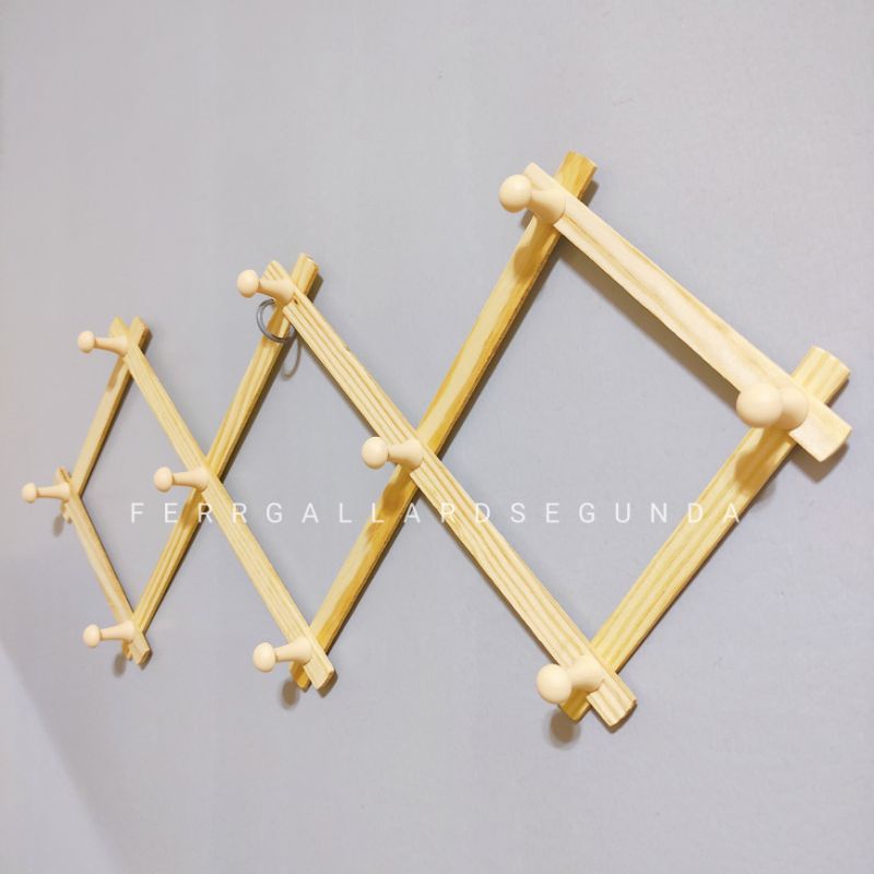 Vintage Wooden Hanging Wall Rack Peg Expandable Shopee Philippines