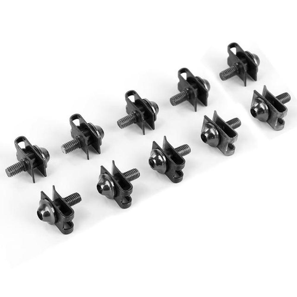 30-Pack M5 Aluminum Motorcycle Fairing Bolts – CNC Anodized Spire Speed Fastener Clip Nuts (Choose Color)