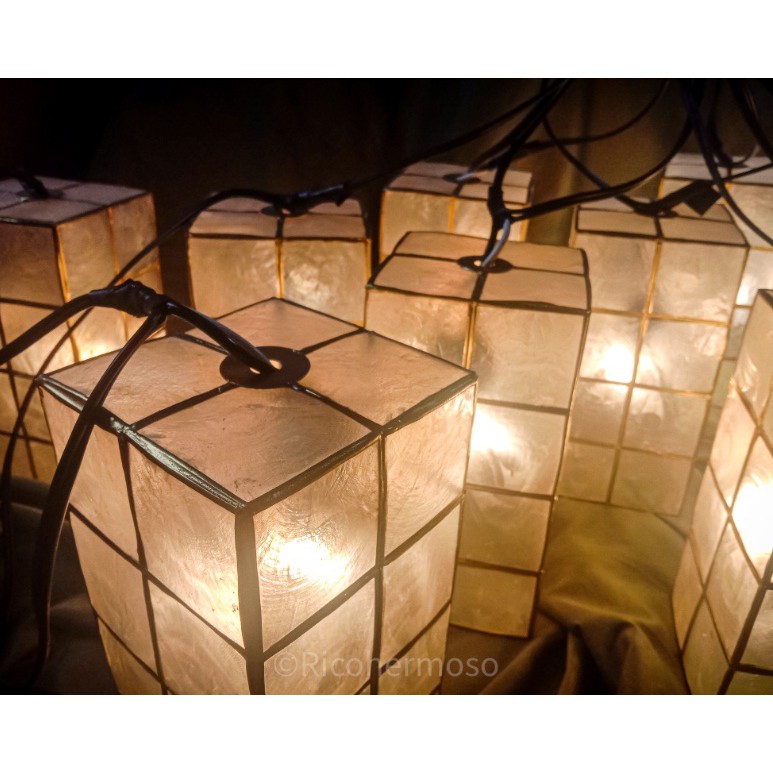 Capiz Rectangle with lights 4x8 SET OF 10 WITH FREE EXTRA BULB | Shopee ...