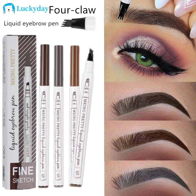 Natural Eyebrow Pen 4 Colors Waterproof Four-Claw Eye Brow Liner Makeup ...