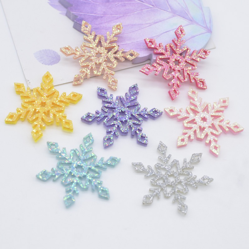 50Pcs Shining Snowflakes DIY Christmas Sewing Pathes Decal Headwear ...