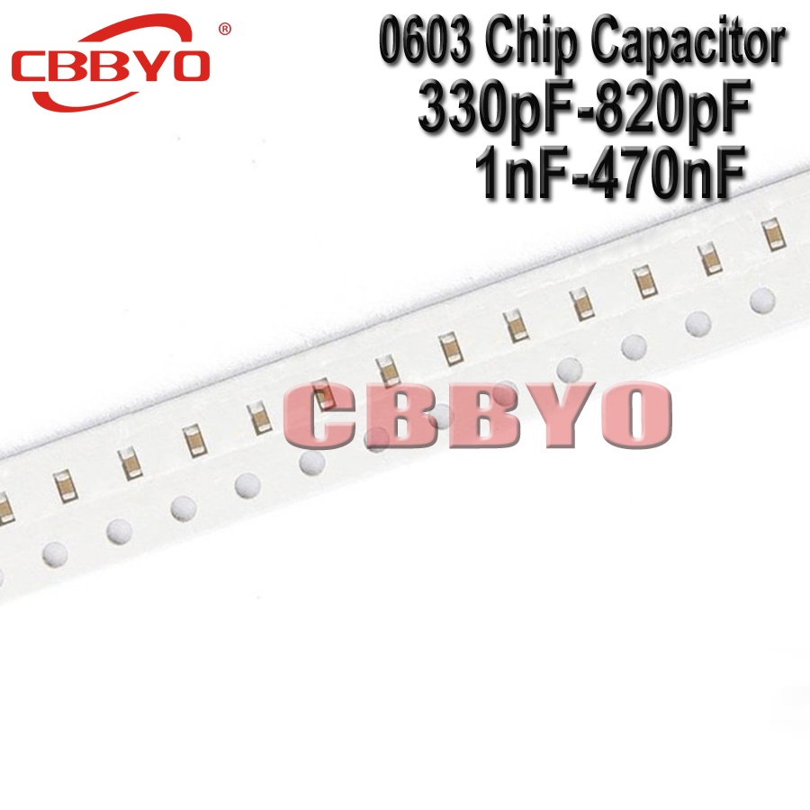 100PCS 0603 SMD Chip Multilayer Ceramic Capacitor 330pF-820pF 1nF-470nF ...