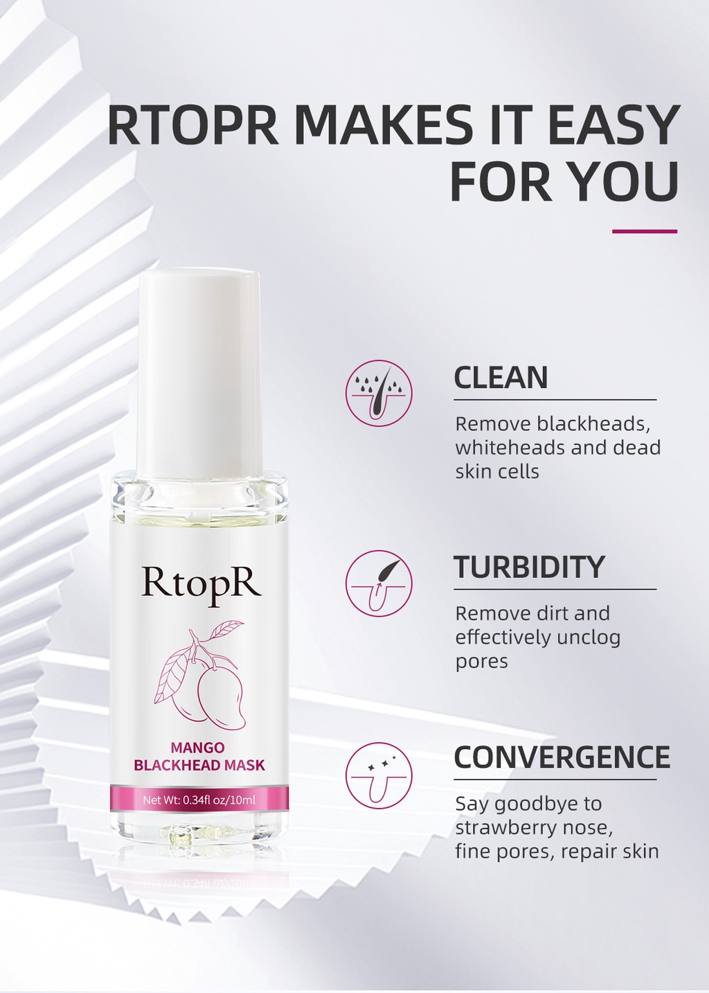 RtopR Mango Blackhead Remover Mask Deep Cleaning Peeling Off Nose Mask ...