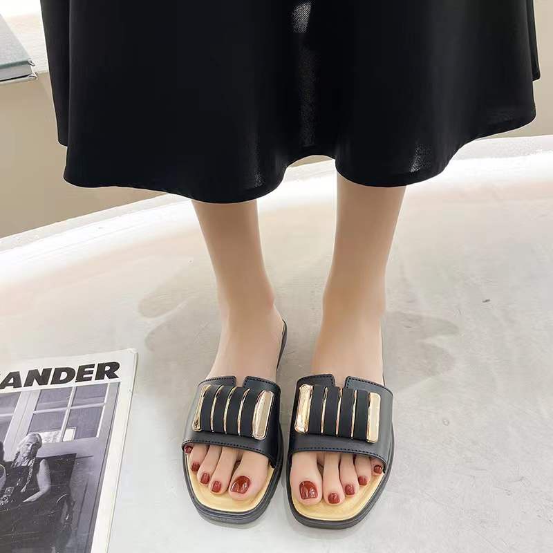 Korean fashion slide bowknot flat sandals shoes for women on sale ...