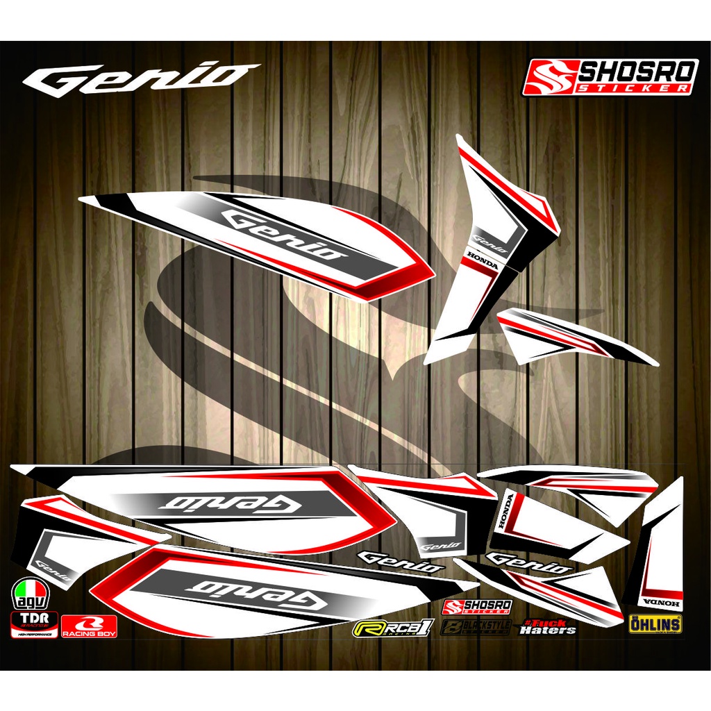 Sticker Motif Decal Art Sticker Custom Variation Of Honda Genio Motorcycle Striping Variations