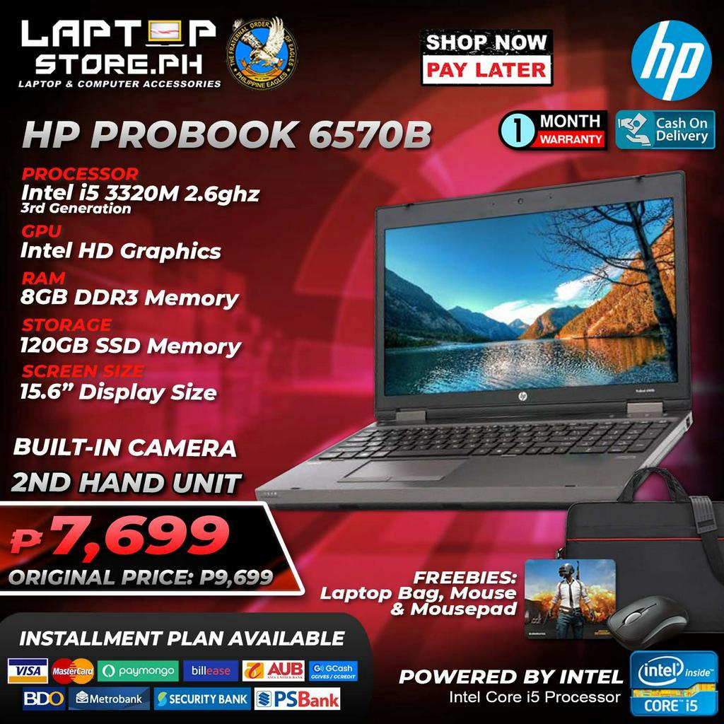 Laptop Hp Probook 6570b Intel Core I5 3210m 25ghz 8gb 128gb Ssd Cam 3rd Generation Shopee 6113