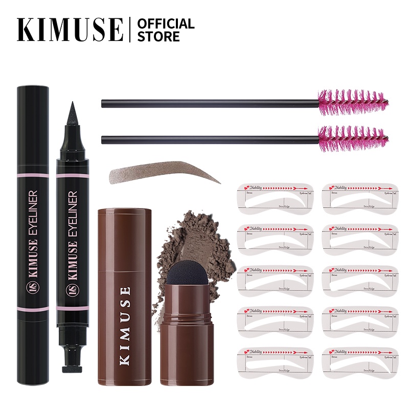 Kimuse Makeup Set The Beginner Of Eye Makeup Set One Step Eyebrow Stamp Shaping Kit Double 