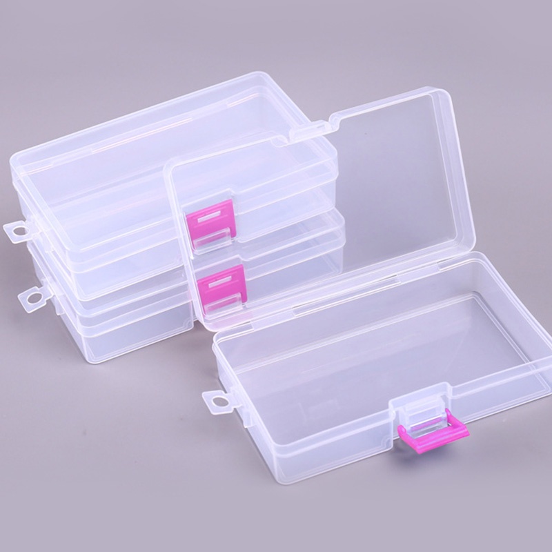 Transparent Rectangle Storage Box Portable Plastic Storage Case with