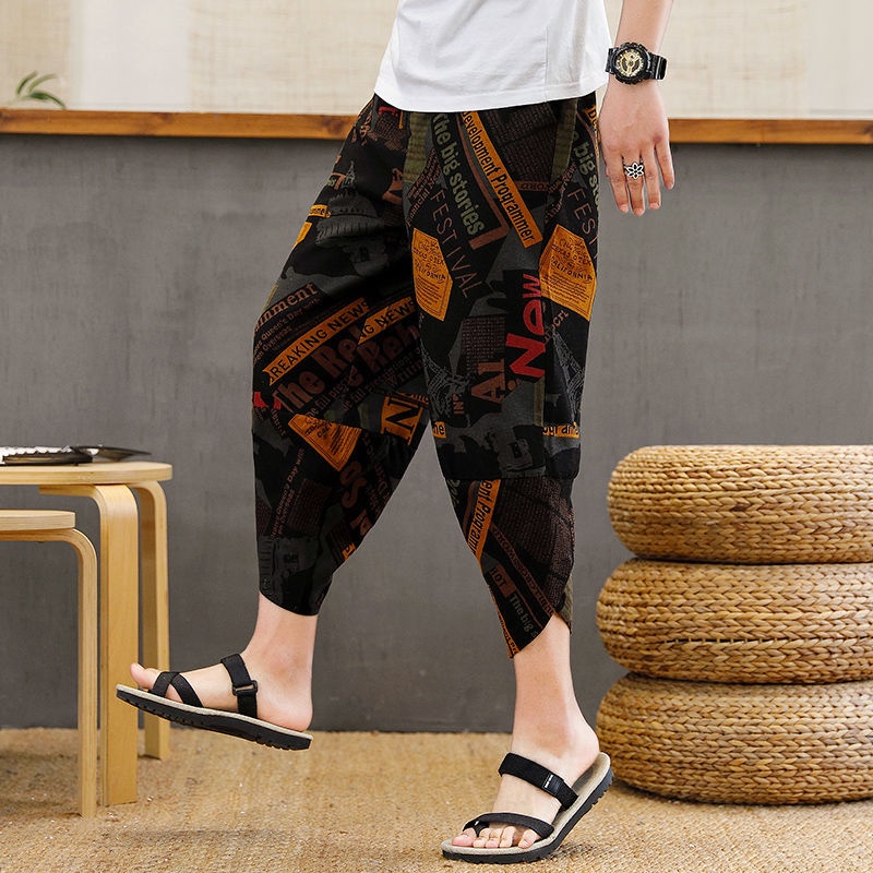 Cotton And Linen Harem Pants Men Loose Trend Large Size Ethnic Style ...