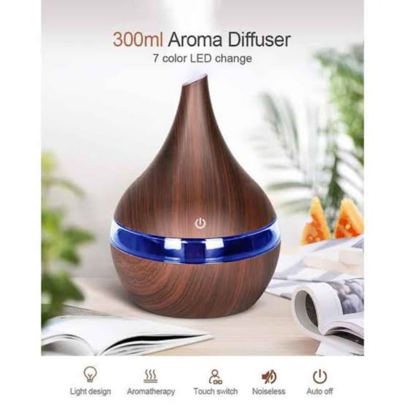 Air Humidifier Oil Diffuser Ultrasonic Aromatherapy Design Wood Grain ...
