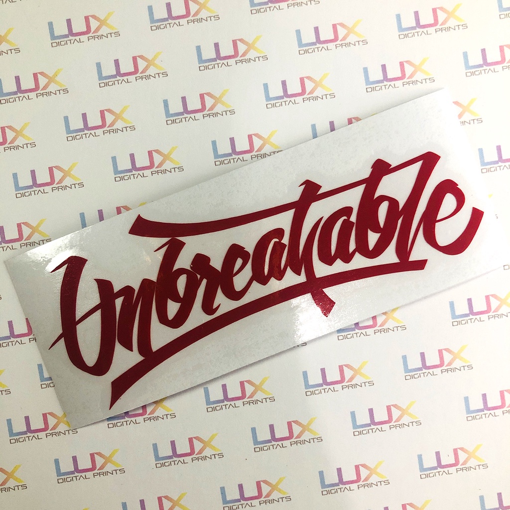 UNBREAKABLE Die-Cut Vinyl Sticker/Decal/car/motor/laptop/mugs/tumblers ...