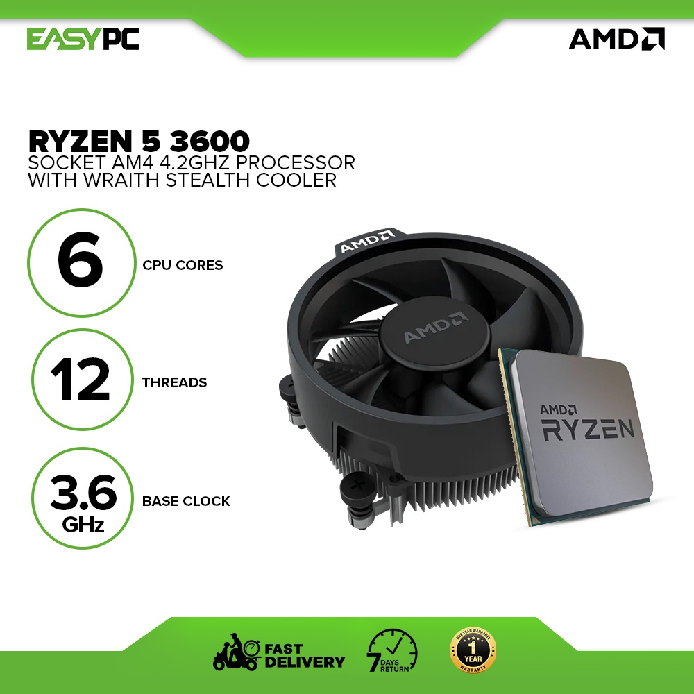 Amd Ryzen 5 3600 Processor Socket Am4 4.2ghz with Wraith Stealth