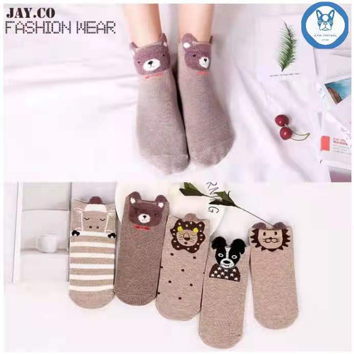 KM Socks Korean Cartoon Animal Cotton Cute Korean Iconic | Shopee ...