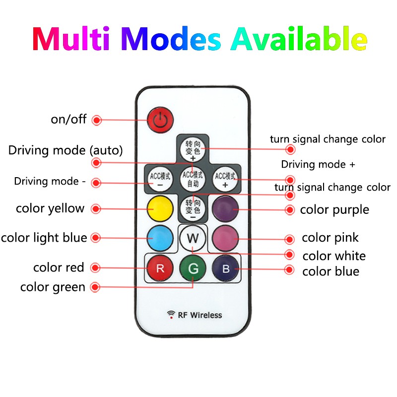 Remote Control For Car LED DRL RGB Daytime Running Light | Shopee ...