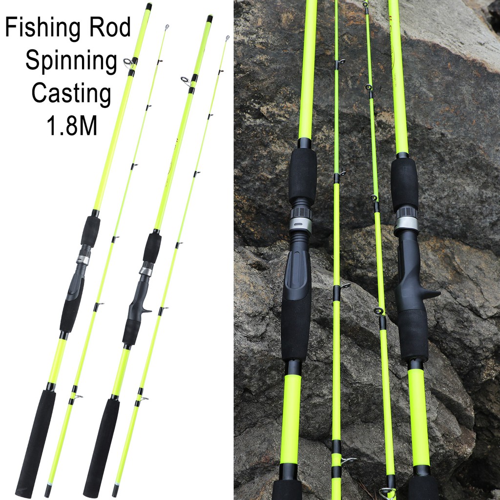 Sougayilang 1.8M Casting Spinning Fishing Rod EVA Black Handle Yellow 2 ...