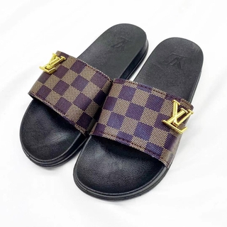 LV Slippers for Women size (36-44) Classicl Louis Vuitton Metal label Womens  Flat Slides slipper