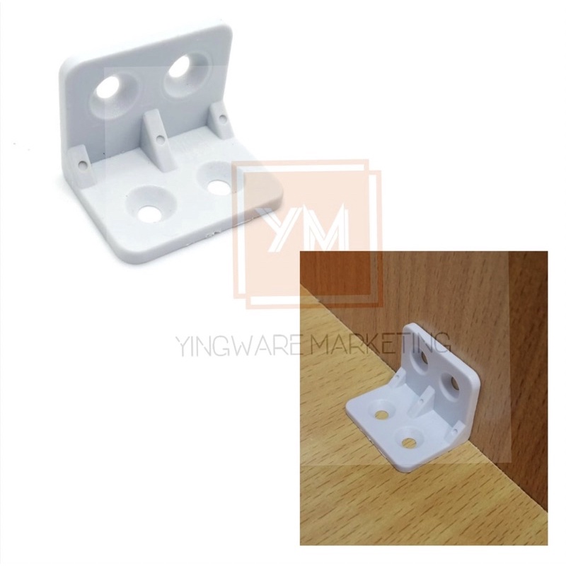 L shaped corner plastic shelf bracket holder support fastener screw for