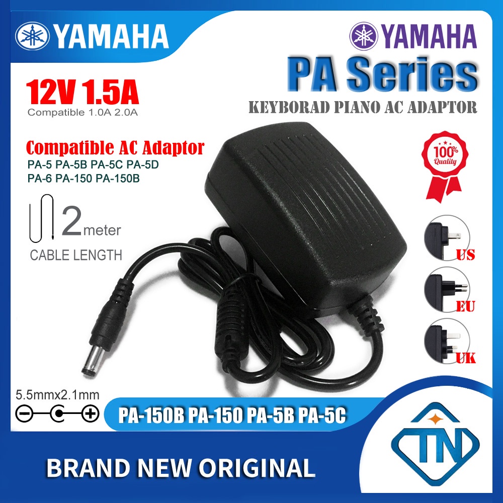12V 1.5A AC/DC Adapter PA150B PA5B for YAMAHA PSR82 PSR83 PSR84